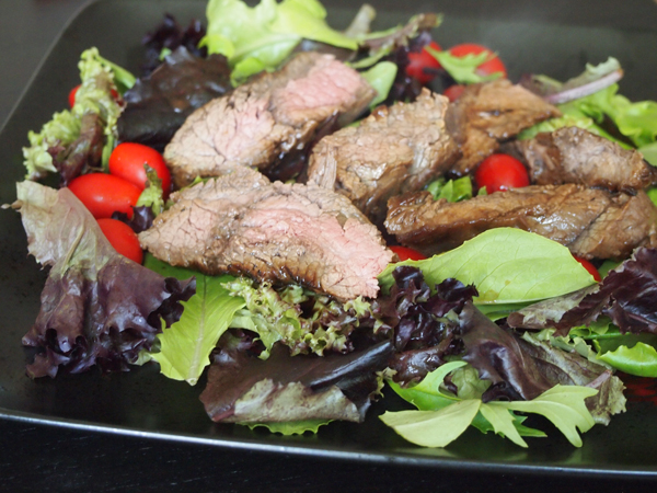 Steak and salad